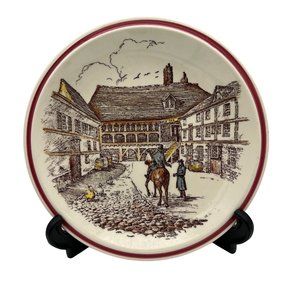 Vernon Kilns Bits of Old England Collectible Plate No. 7 Man on Horseback 8.25"